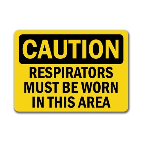 Signmission Caution Sign Sign-Respirators Must Be Worn In Area-10x14 OSHA Safety Sign, 14" H, CS-Respirators CS-Respirators - main